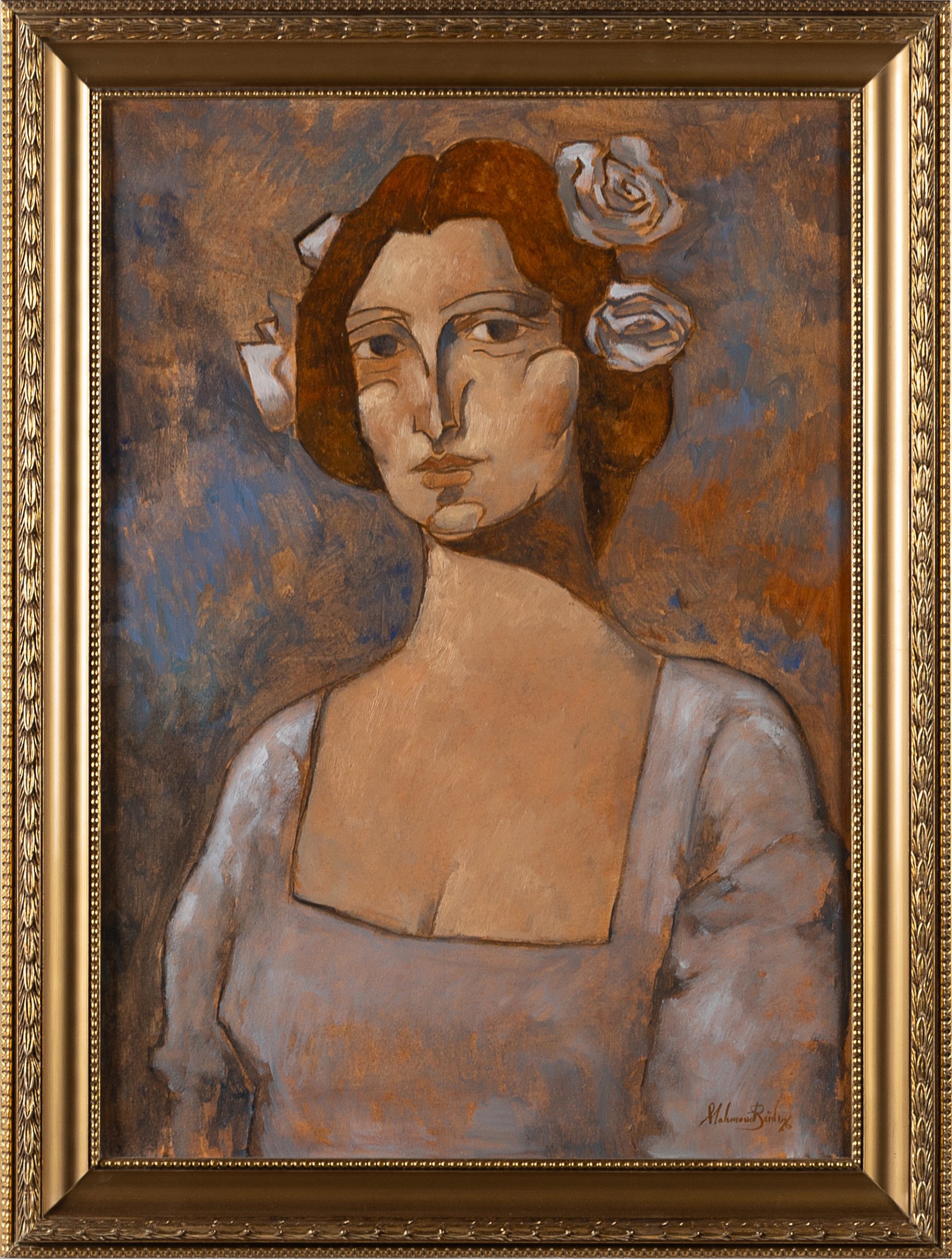 Femme en robe blanche et fleurs